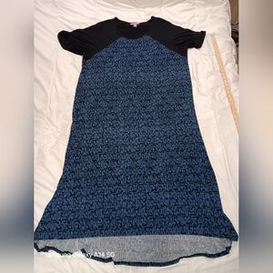 Woman Within Maxi Dress 2X(26/28) Black And Blue